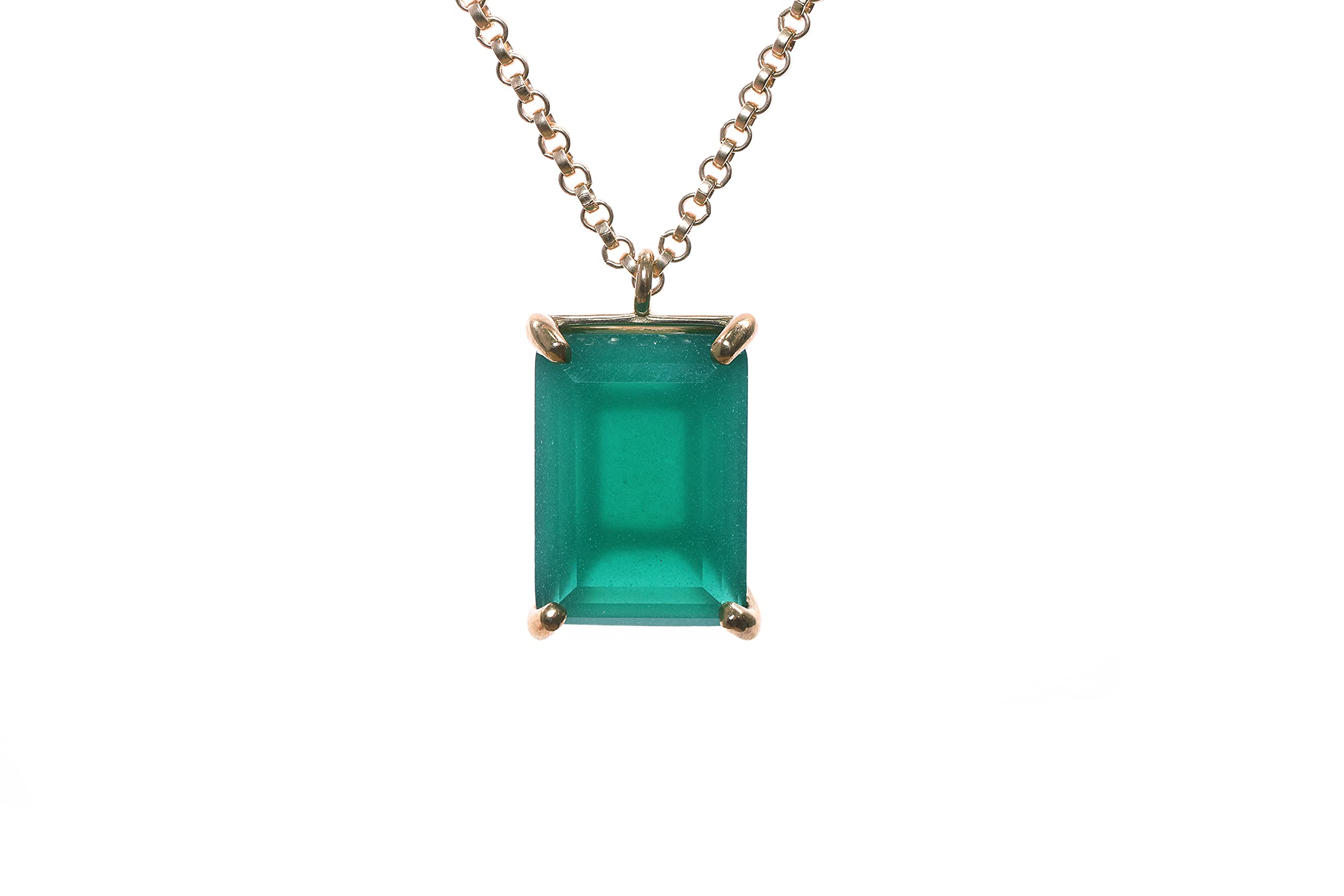 Artisan Green Onyx Gold Necklace - Healing Crystal Jewelry for Women | Elegant & Custom
