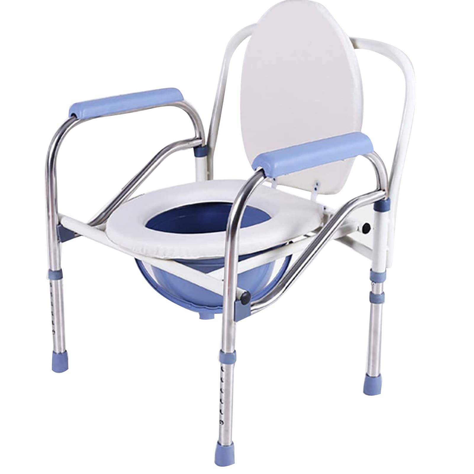 **Folding Bedside Commode with Raised Toilet Seat - Bariatric Medical Commode Chair for Adults, Portable Toilet for Camping & Travel - Ideal for Elderly Care, Home Use & Outdoor Adventures**