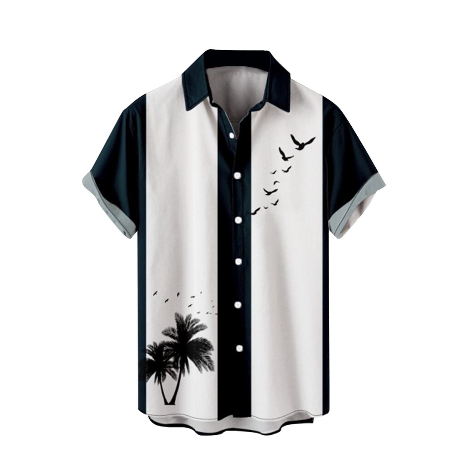 Men's Hawaiian Shirt - Casual Short Sleeve Button Down Shirt with Tropical Print for Beach Vacation & Summer Holiday | Perfect for Luau Parties, Poolside Relaxation and Island Getaways