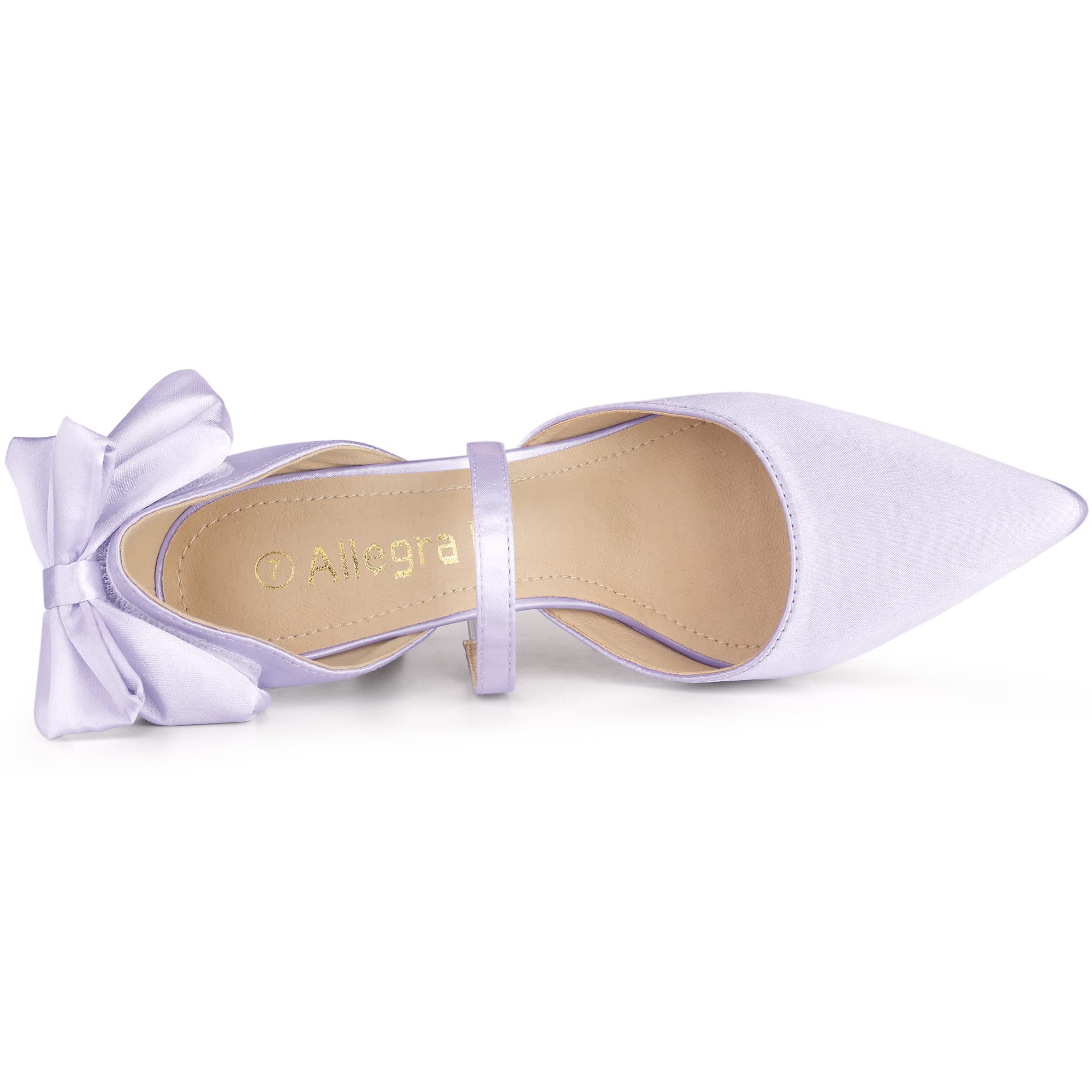 Allegra K Women's Pointed Toe Bow Satin Stiletto Heel Pumps - Elegant Dress Shoes for Weddings, Parties & Formal Events