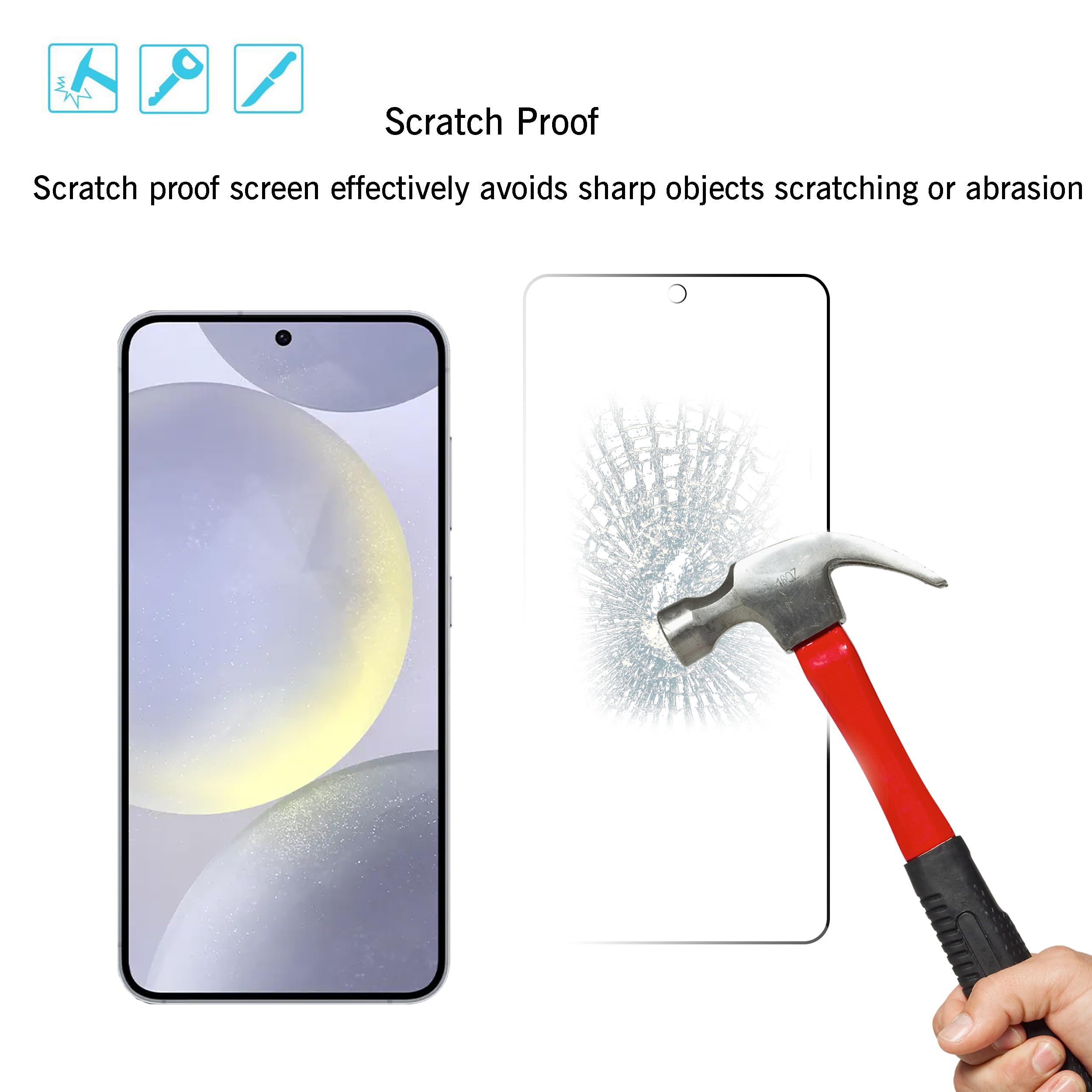 Ailun 3-Pack Tempered Glass Screen Protector + 3-Pack Camera Lens Protector for Samsung Galaxy S24+ (6.7 Inch) - HD Clear, Anti-Scratch, Fingerprint Unlock, 0.25mm Thin, Case Friendly - Perfect for Daily Use, Work, and Outdoor Activities