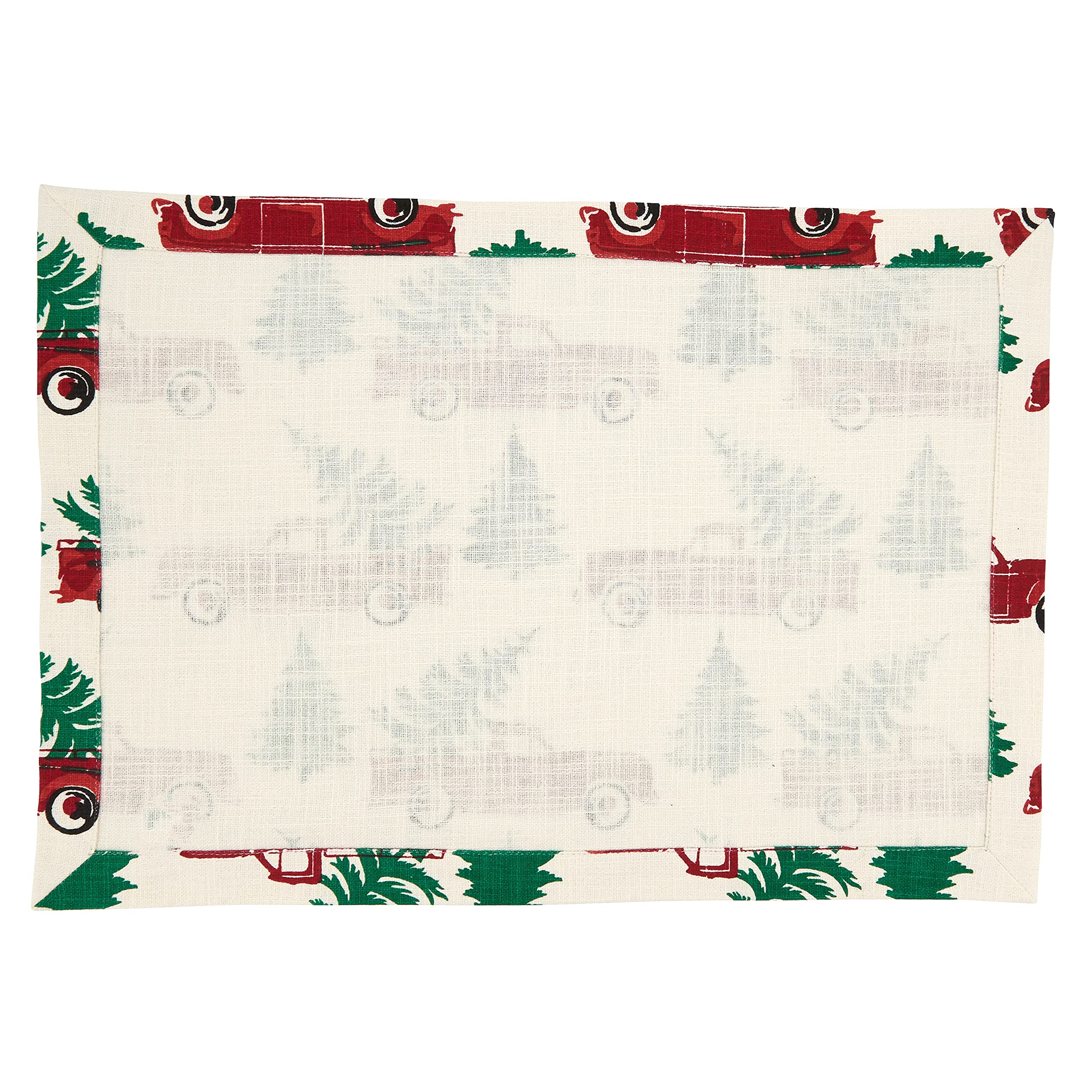 Christmas Truck Placemats Set of 4 - Holiday Dinner Table Decorations for Christmas Party, Winter Home Decor, Festive Dining Accessories