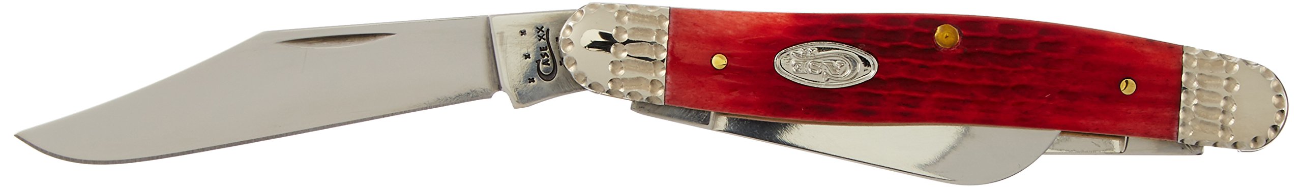 Case Cutlery Dark Red Bone Trapper Knife - Genuine Bone Handle Pocket Knife for Hunting, Camping & Outdoor Adventures | EDC Folding Knife with Razor Sharp Blade | Perfect Gift for Outdoorsmen
