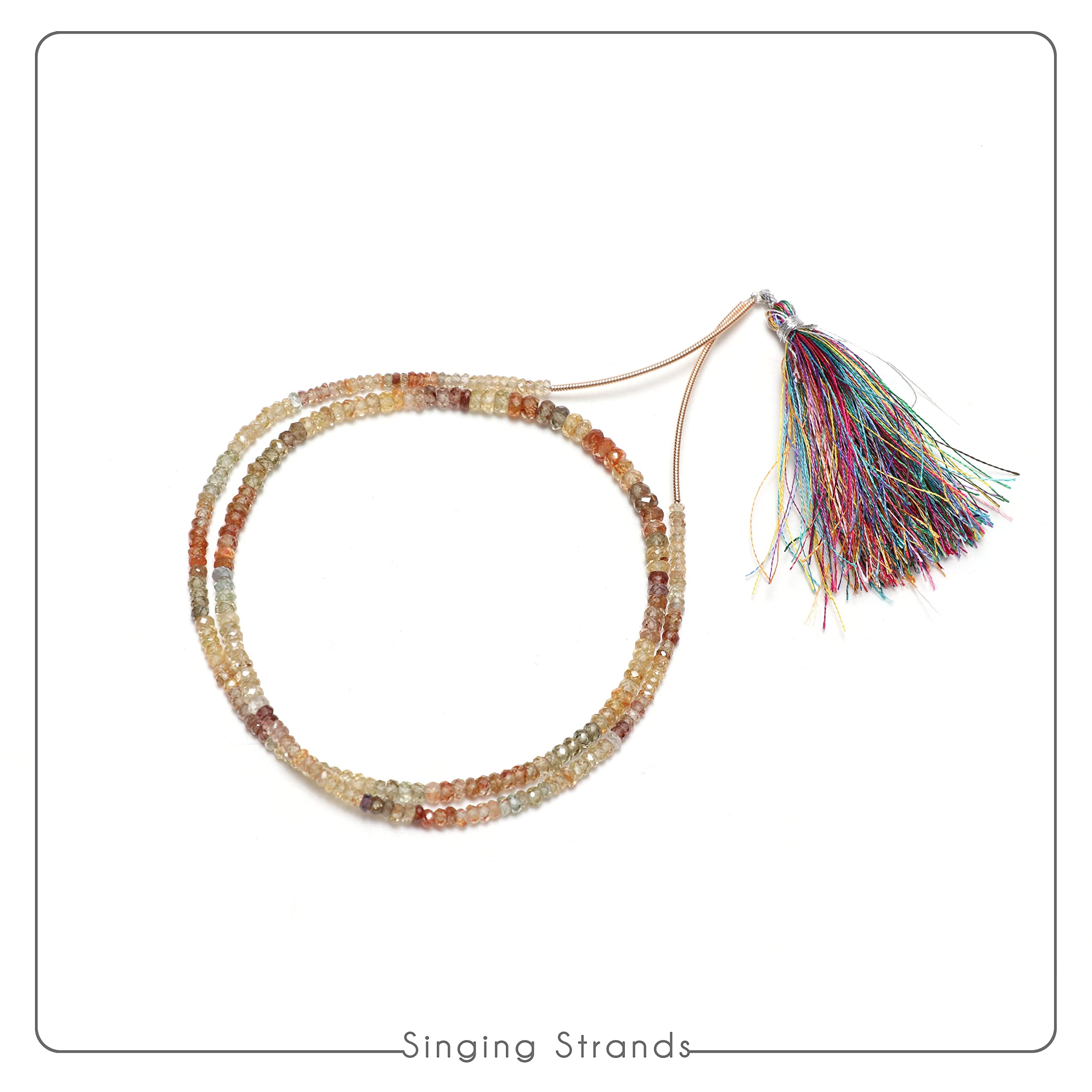 Natural AAA Quality Golden Zircon Faceted Rondelle Beads - 18 Inch Strand (3mm-4.5mm, 13.80g) from Tanzania for DIY Jewelry Making - Perfect for Necklaces, Bracelets & Earrings Crafting