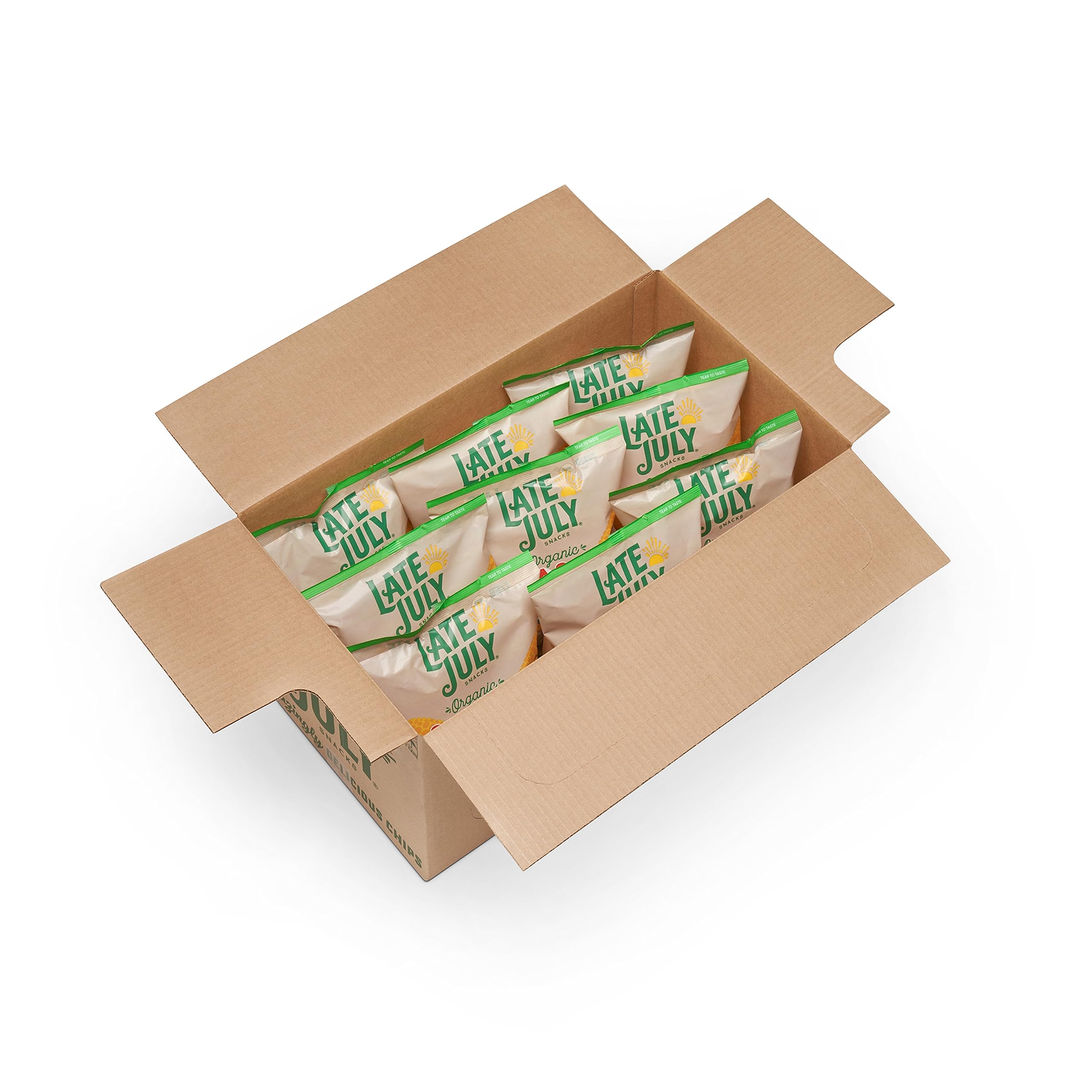 Organic White Corn Tortilla Chips by Late July Snacks - 7.4oz Bag (Pack of 9) | Gluten-Free, Non-GMO Dippers for Parties, Nachos & Healthy Snacking