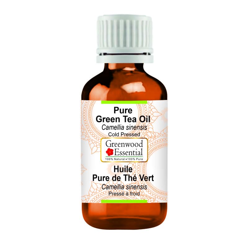 Pure Cold Pressed Green Tea Oil (Camellia Sinensis) 30ml (1 oz) - 100% Natural Essential Oil for Skin Care, Aromatherapy & Hair Treatment | USDA Certified Organic | Vegan & Cruelty-Free | Perfect for Massage, DIY Beauty & Relaxation