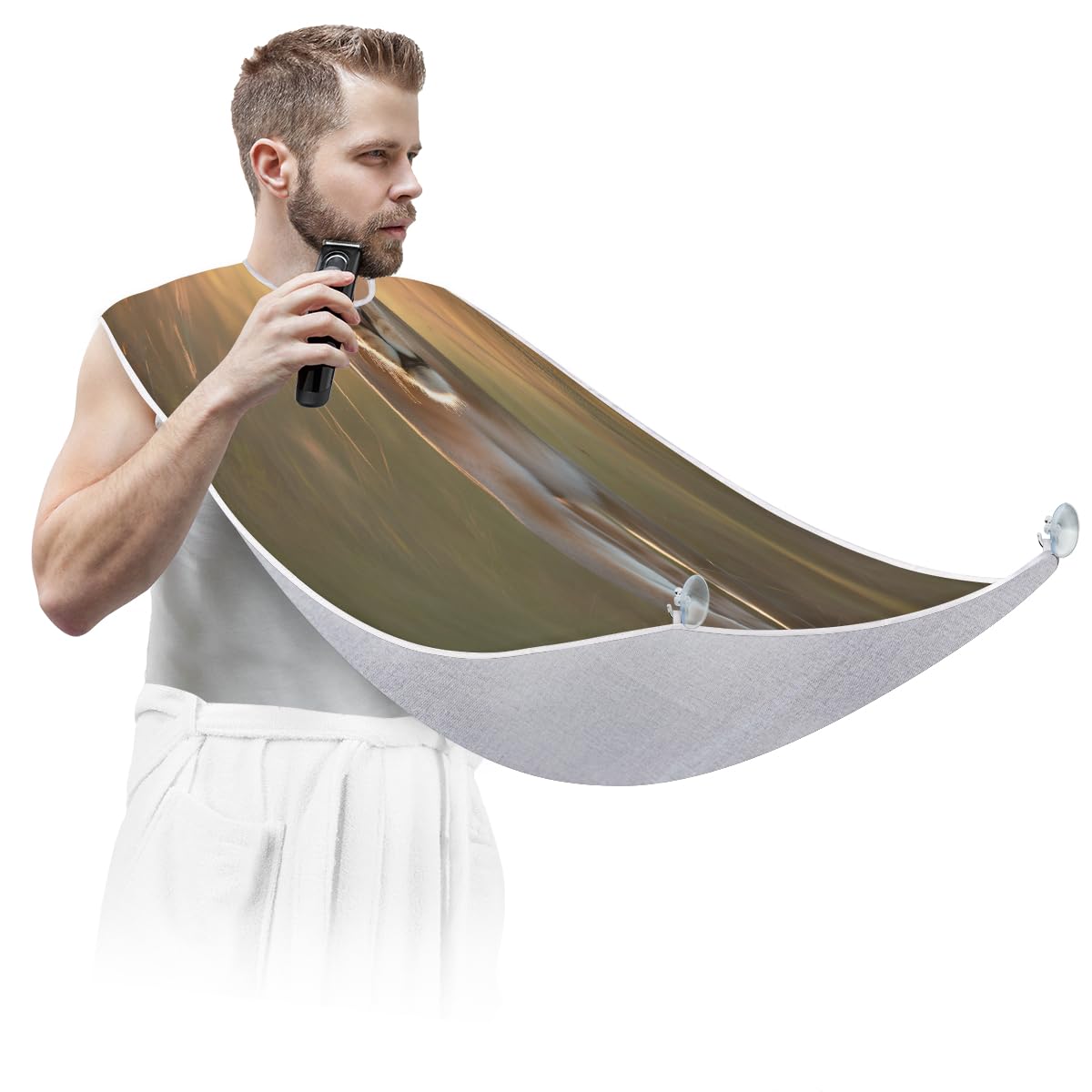 Men's Lion Animal Sunshine Beard Shaving Bib - Waterproof Hair Dye Apron for Barbers & Stylists, Makeup Artist Cape, Sink Hair Catcher - Perfect for Home Grooming, Salon Use & Beard Trimming Gifts