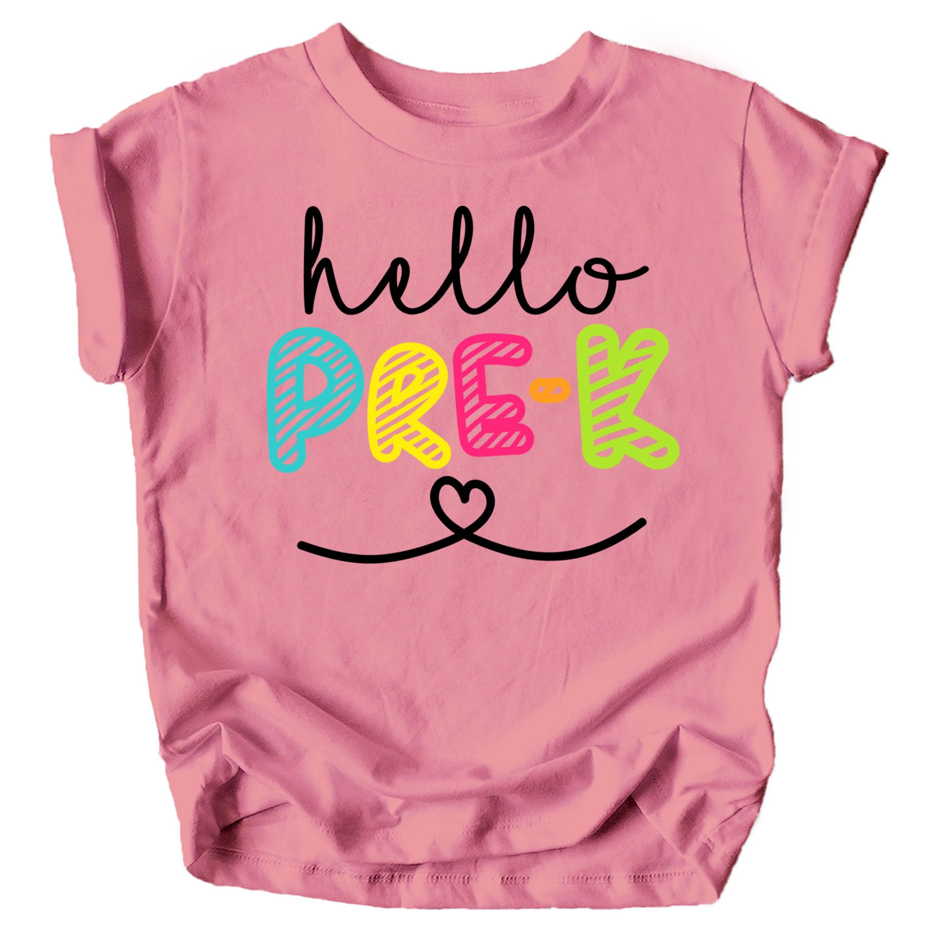 Hello Pre-K First Day of School T-Shirt - Cute Back to School Gift for Toddlers & Preschoolers - Comfortable Cotton Raglan Tee - Perfect for School Photos, Classroom Activities & First Day Memories