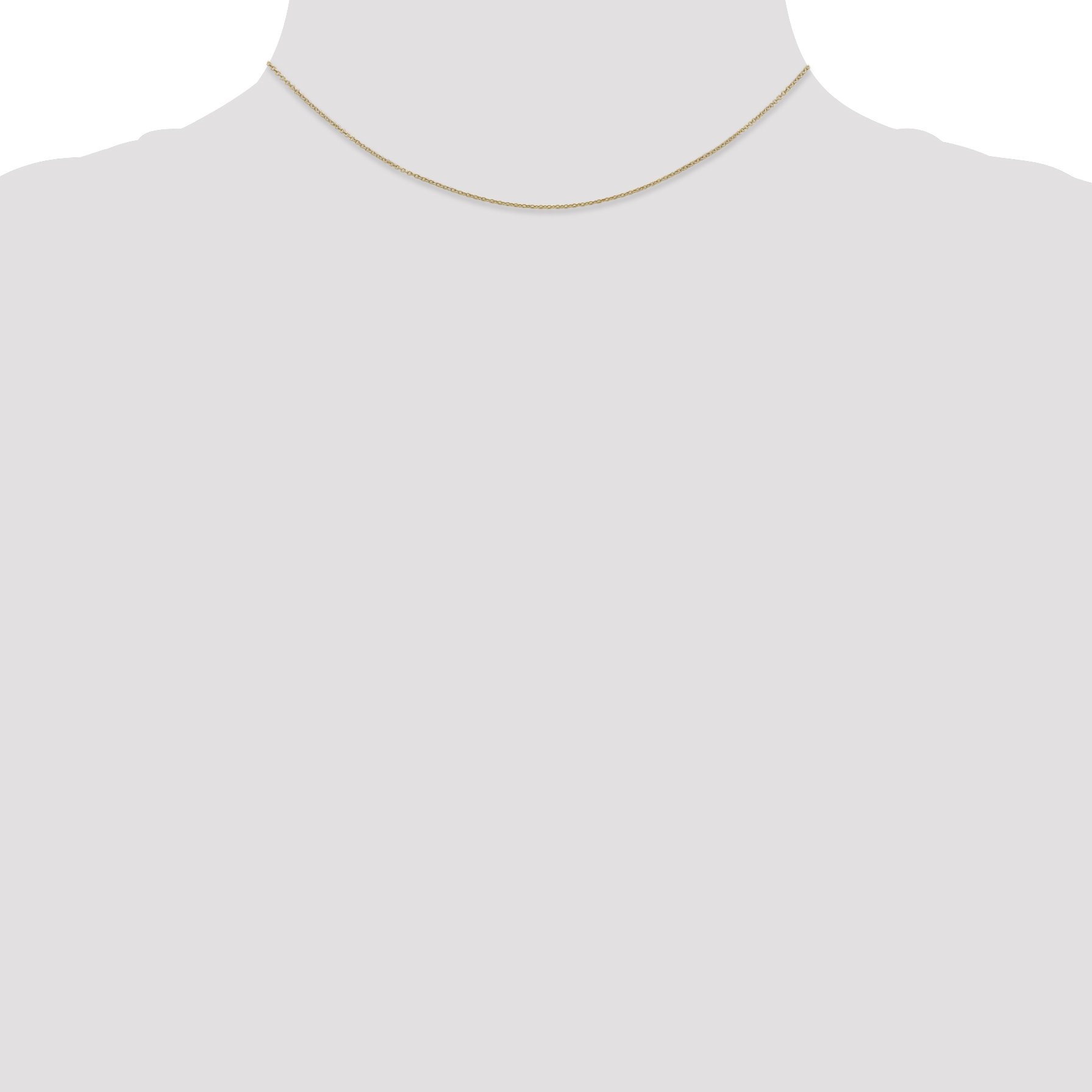 14K Yellow Gold 14 Inch 0.8mm Solid Polished Cable Chain Necklace for Women - Elegant Layering Necklace for Everyday Wear & Special Occasions