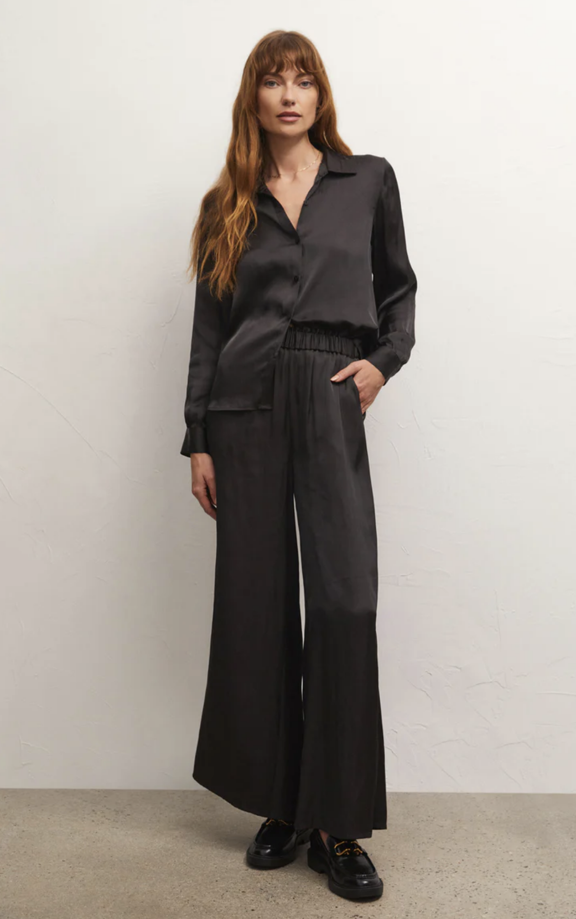 Z Supply Estate Sheen Wide Leg Pants for Women - High Waisted Linen Blend Trousers with Pockets | Comfortable & Stylish for Casual Wear, Office, and Travel