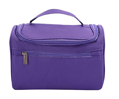 SCILLA Hanging Travel Toiletry Bag - Waterproof Cosmetic Organizer Pouch with Hook for Makeup, Grooming Essentials & Toiletries - Perfect for Vacation, Business Trips & Gym (Purple)