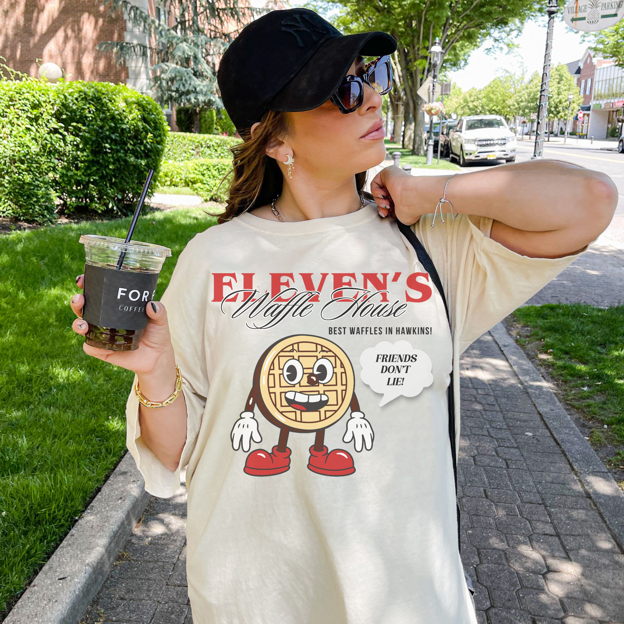 Eleven's Waffle House T-Shirt - Stranger Things Inspired Vintage Tee - Perfect for Cosplay, Halloween & TV Show Fans