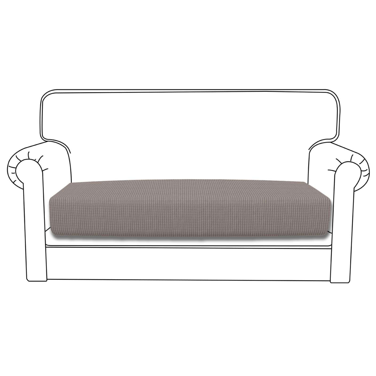 Stretch Loveseat Cushion Cover - Soft Elastic Sofa Slipcover Protector - Taupe - Perfect for Living Room, Bedroom & Home Decor