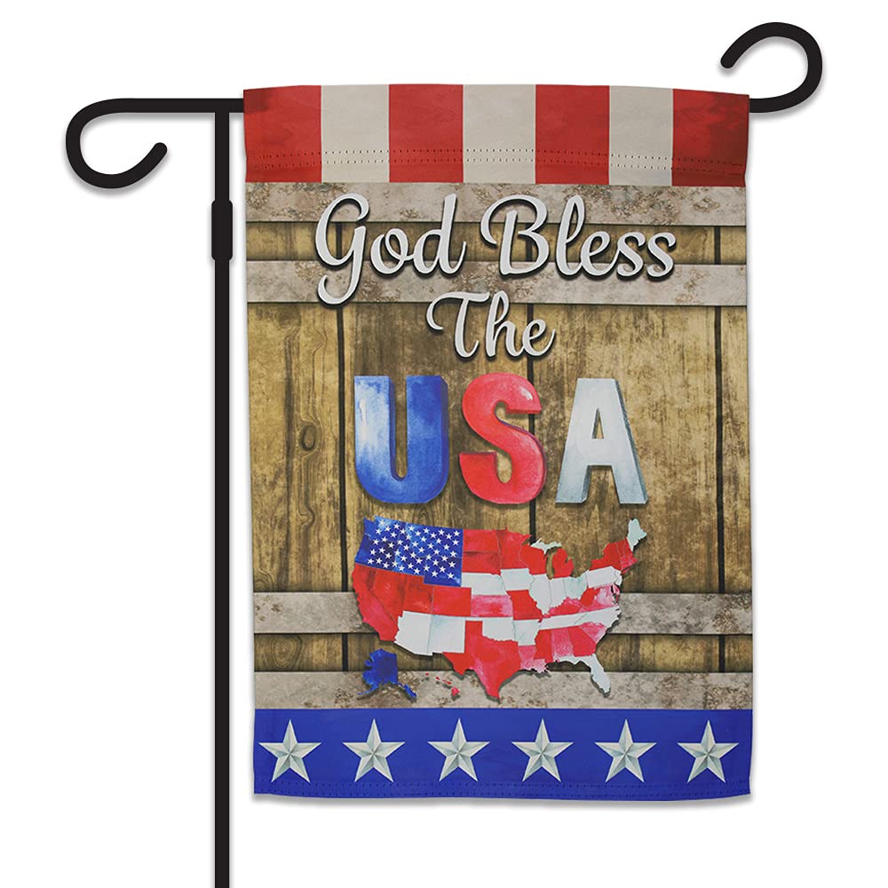 God Bless USA American Garden Flag - 12x18 Inch Double Sided Patriotic Outdoor Flag for Porch, Yard, Garden Decor | Perfect for 4th of July, Memorial Day & Independence Day Celebrations