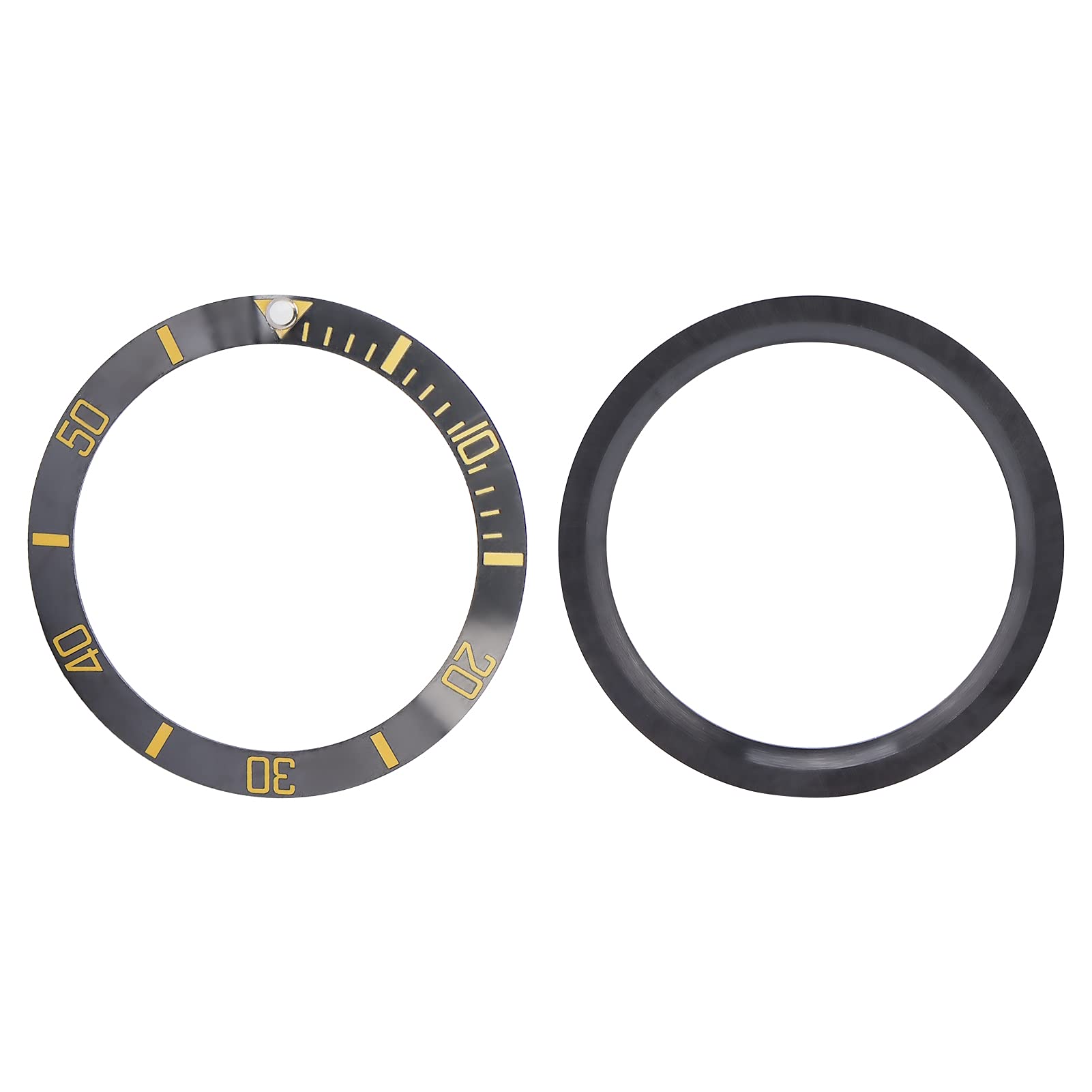 Ceramic Watch Bezel Insert Ring - Black & Gold for Professional Replacement