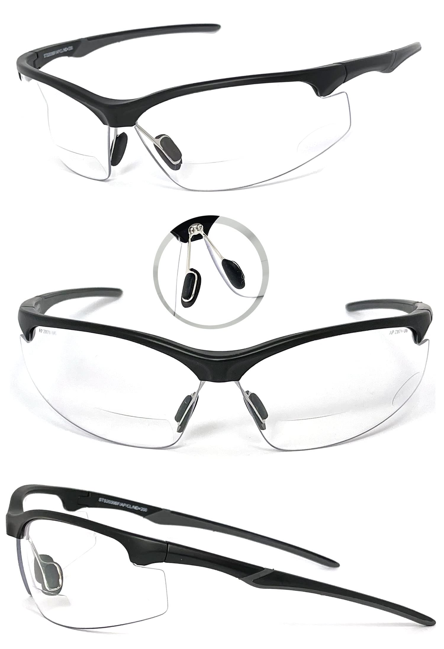 Bifocal Safety Glasses ANSI Z87.1 Certified - High Performance Sport Protective Eyewear with Reading Magnification - Perfect for Cycling, Shooting, Woodworking & Outdoor Activities