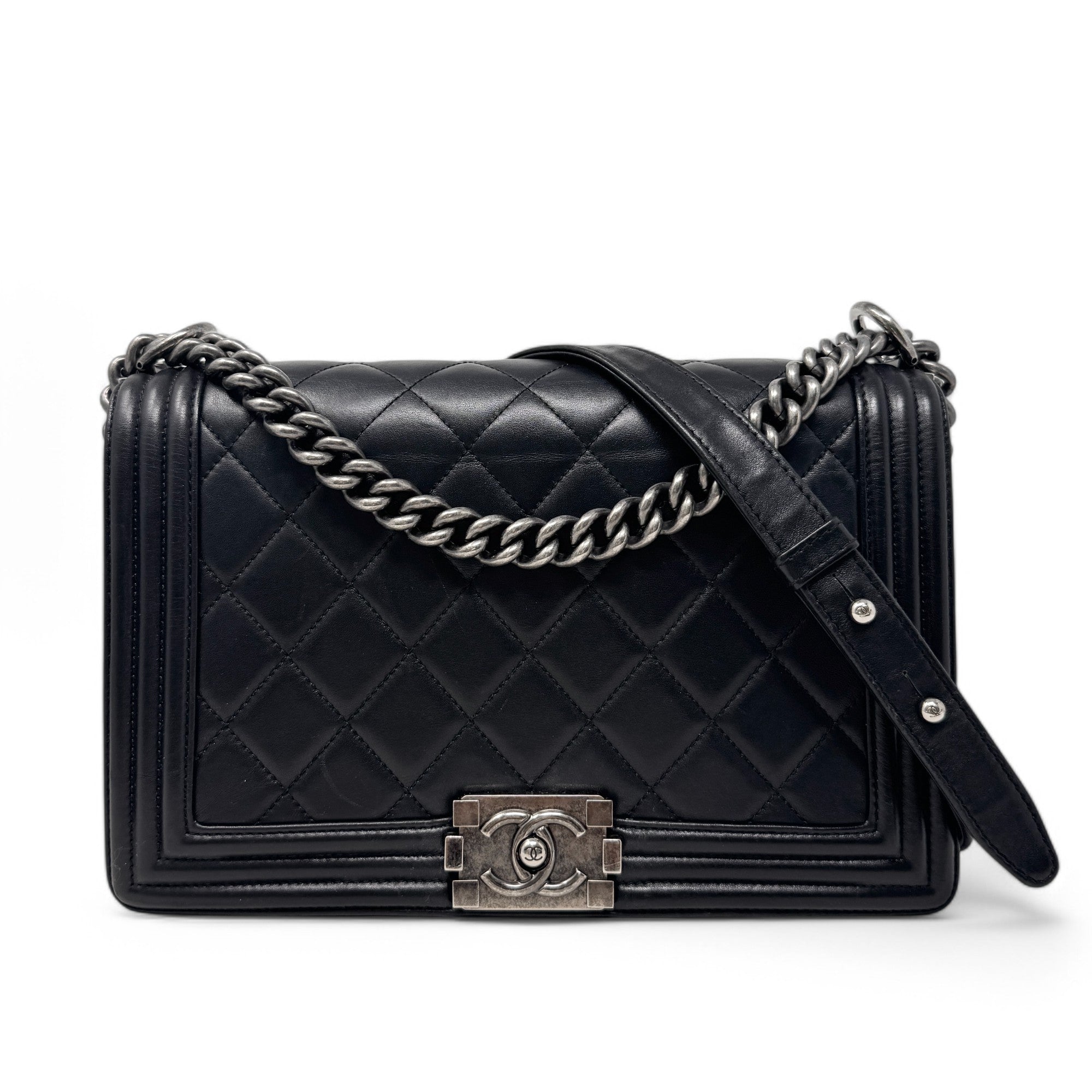 Chanel Black Large Boy Bag - Luxury Designer Handbag for Women | Perfect for Evening Events, Parties & Special Occasions