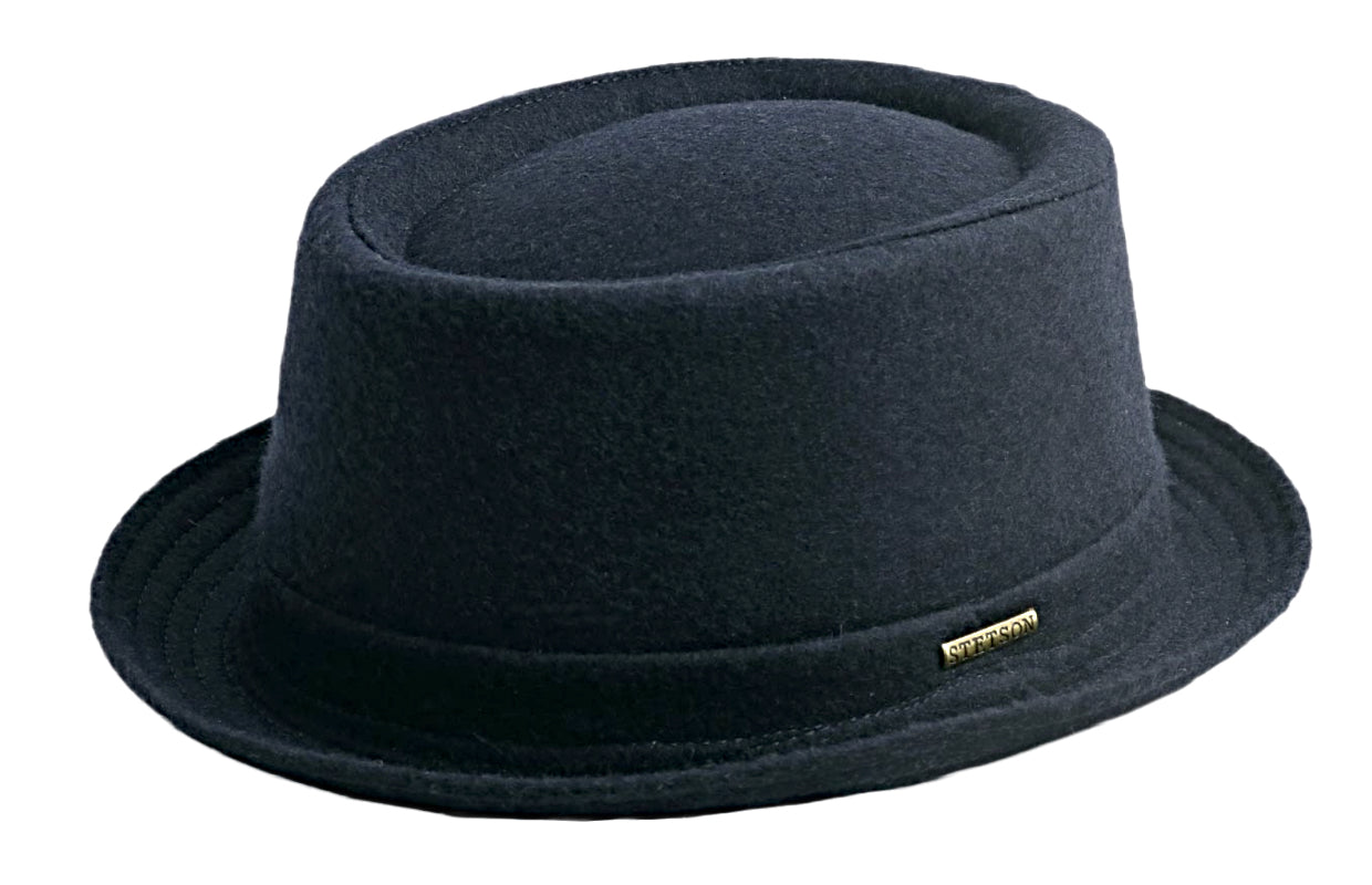 Stetson Virgin Wool Blend Pork Pie Hat for Men - Classic Wool Fedora Style Hat for Casual & Formal Wear - Perfect for Outdoor Events, Weddings, and Everyday Fashion