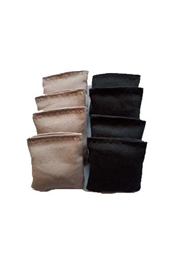 Premium 2 Inch Mini Cornhole Toss Bags - Set of 8 Durable Replacement Bags in Grey & Black for Backyard Games, Tailgating, and Outdoor Fun