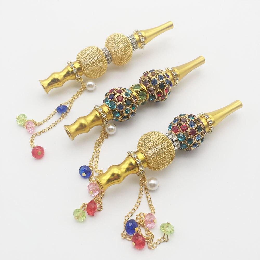 Handmade Inlaid Jewelry Pipes - Elegant Hookah Mouthpiece & Chillum for Smoking | Perfect for Relaxation, Parties, and Home Decor