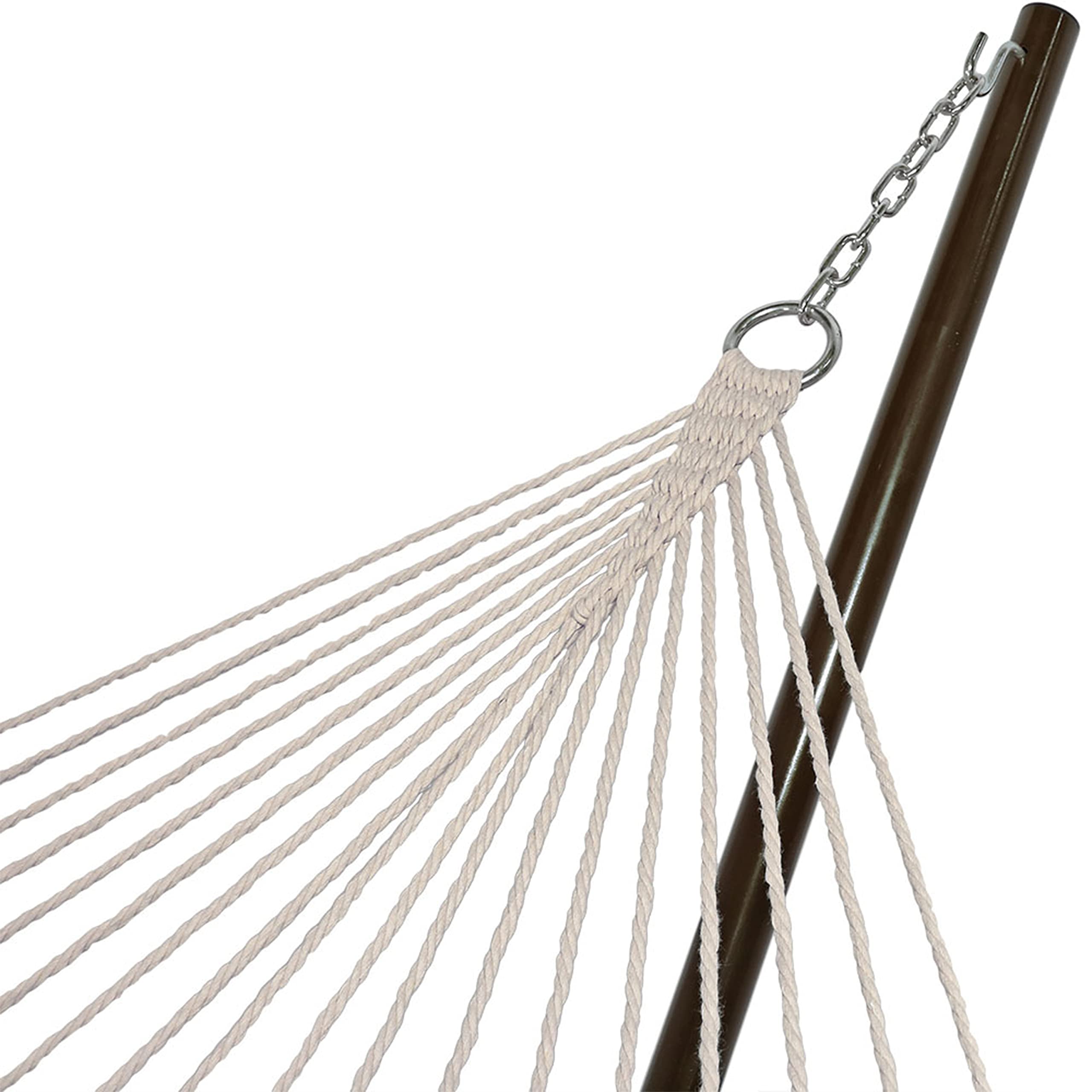 Sunnydaze 12-Foot Rope Hammock with Stand & Cushion - 275 lb Weight Capacity - Desert Stripe Design - Perfect for Backyard, Patio, Poolside & Outdoor Relaxation