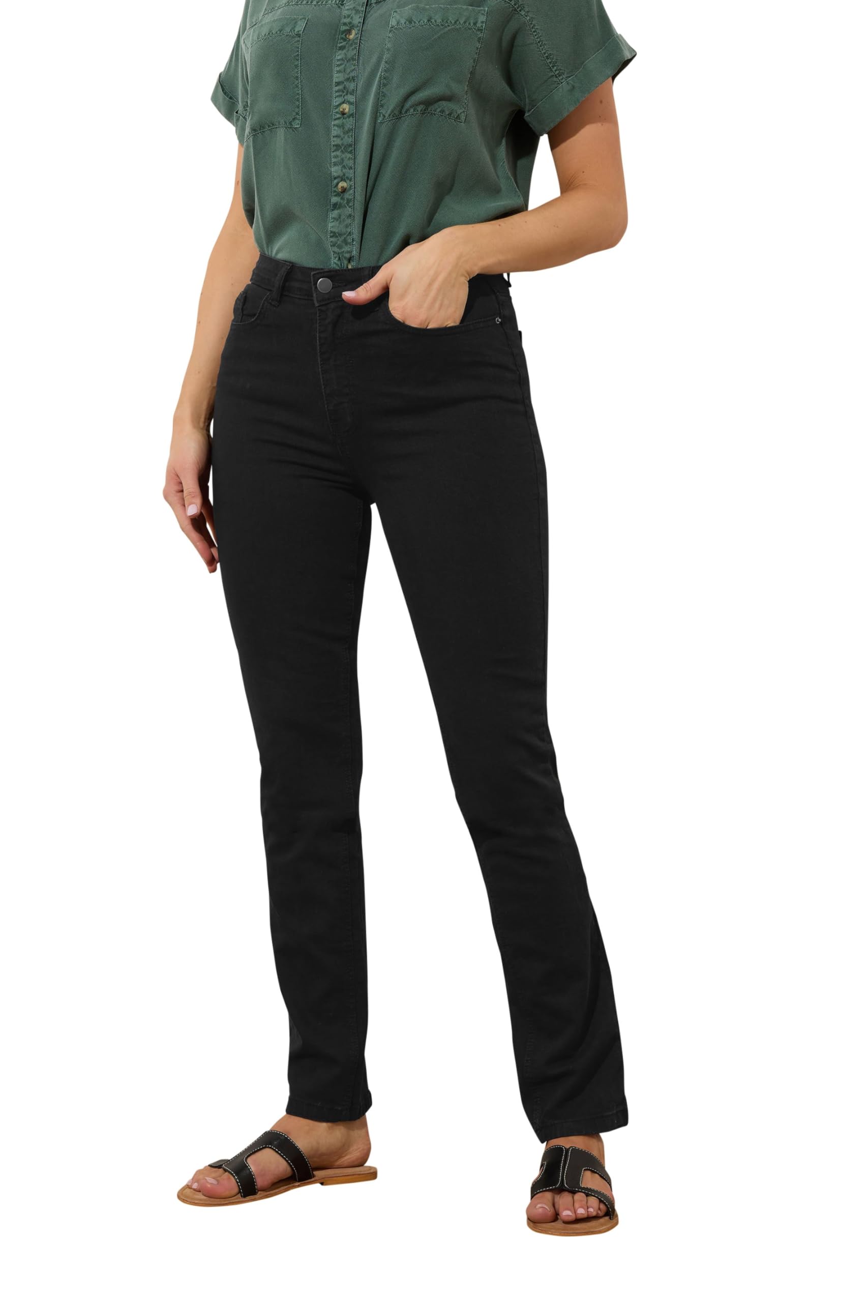 LTS Tall Mia Stretch Slim Leg Jeans for Women - Black High Waist Skinny Jeans for Tall Women | Perfect for Work, Casual Wear & Night Out