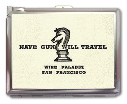 Have Gun Will Travel Vintage Cigarette Case with Lighter & Wallet Business Card Holder - Perfect for Travel, Gifts, and Western Style Collectors