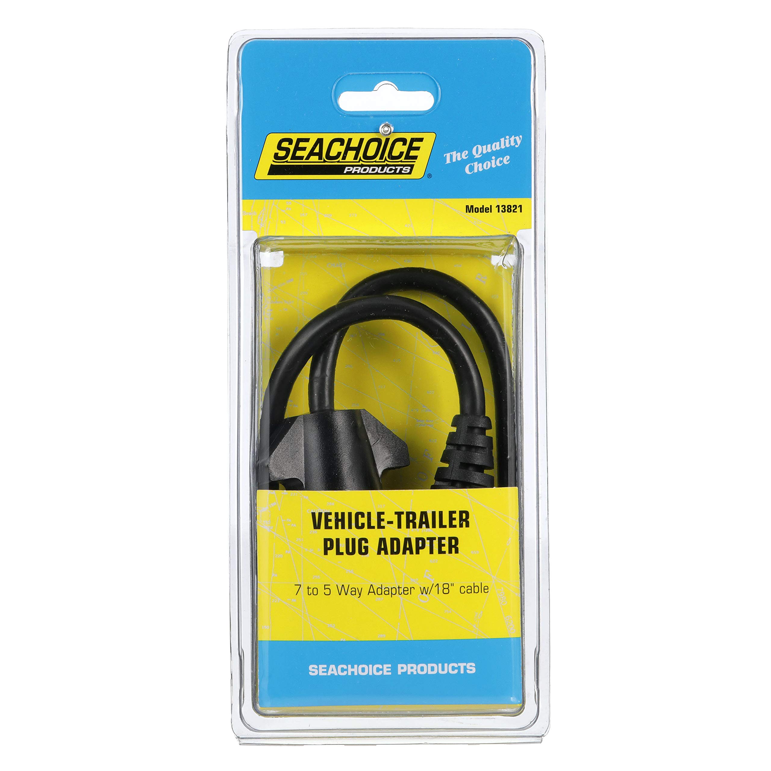 Seachoice 7-Way Trailer Wiring Connector - Heavy Duty Towing Plug for Boat, RV & Utility Trailers - Weatherproof & Corrosion Resistant for Outdoor Use