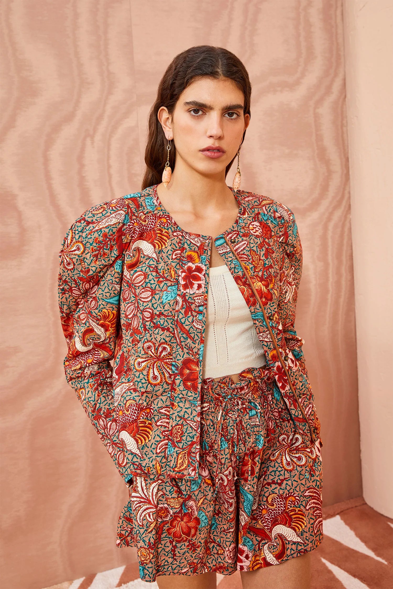 Esti Jacket - Women's Lightweight Primrose Floral Print Water-Resistant Windbreaker for Spring & Fall Outdoor Activities