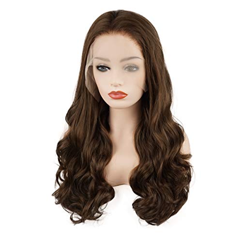 Heat-Friendly Full Density Wavy Synthetic Lace Front Wig for Women - Natural Look for Daily Wear, Cosplay & Special Occasions