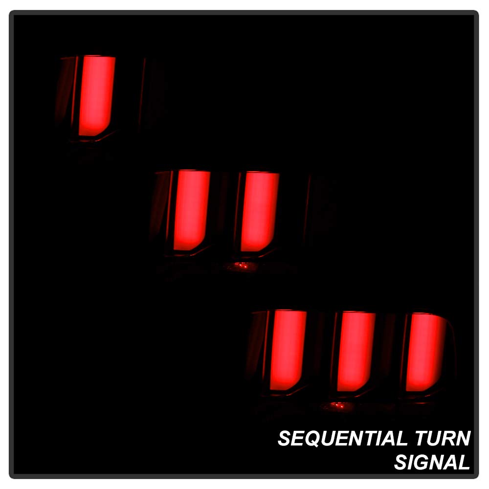 ACANII LED Tail Lights for 2005-2009 Ford Mustang - Black Housing with Smoked Lens, Sequential Turn Signals & Brake Lights - Upgrade Your Mustang's Rear Style (Perfect for Night Driving & Car Shows)