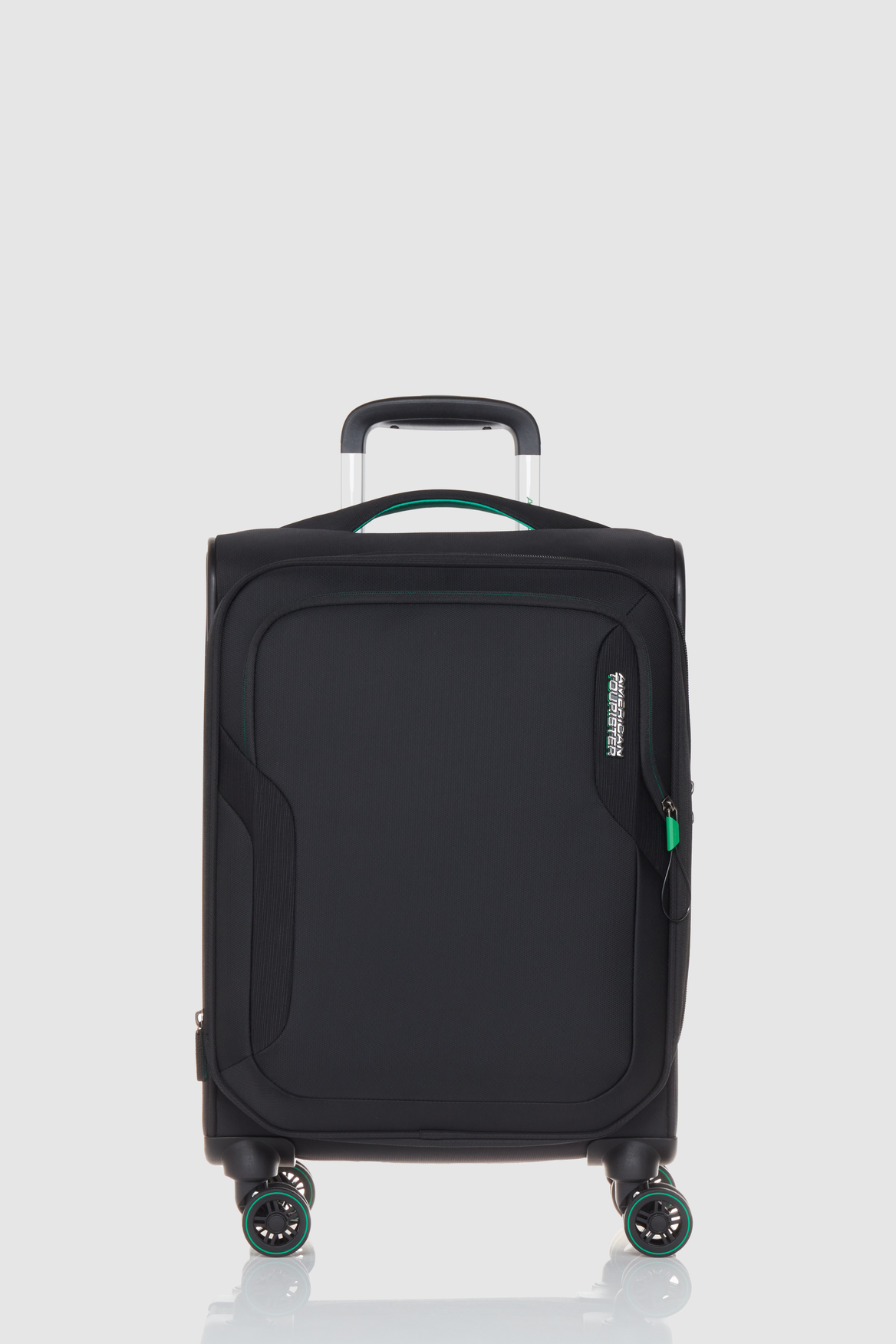 American Tourister Applite 5.0 55/20 Expandable Carry-On Luggage - Black Spinner Suitcase for Business Travel & Weekend Getaways