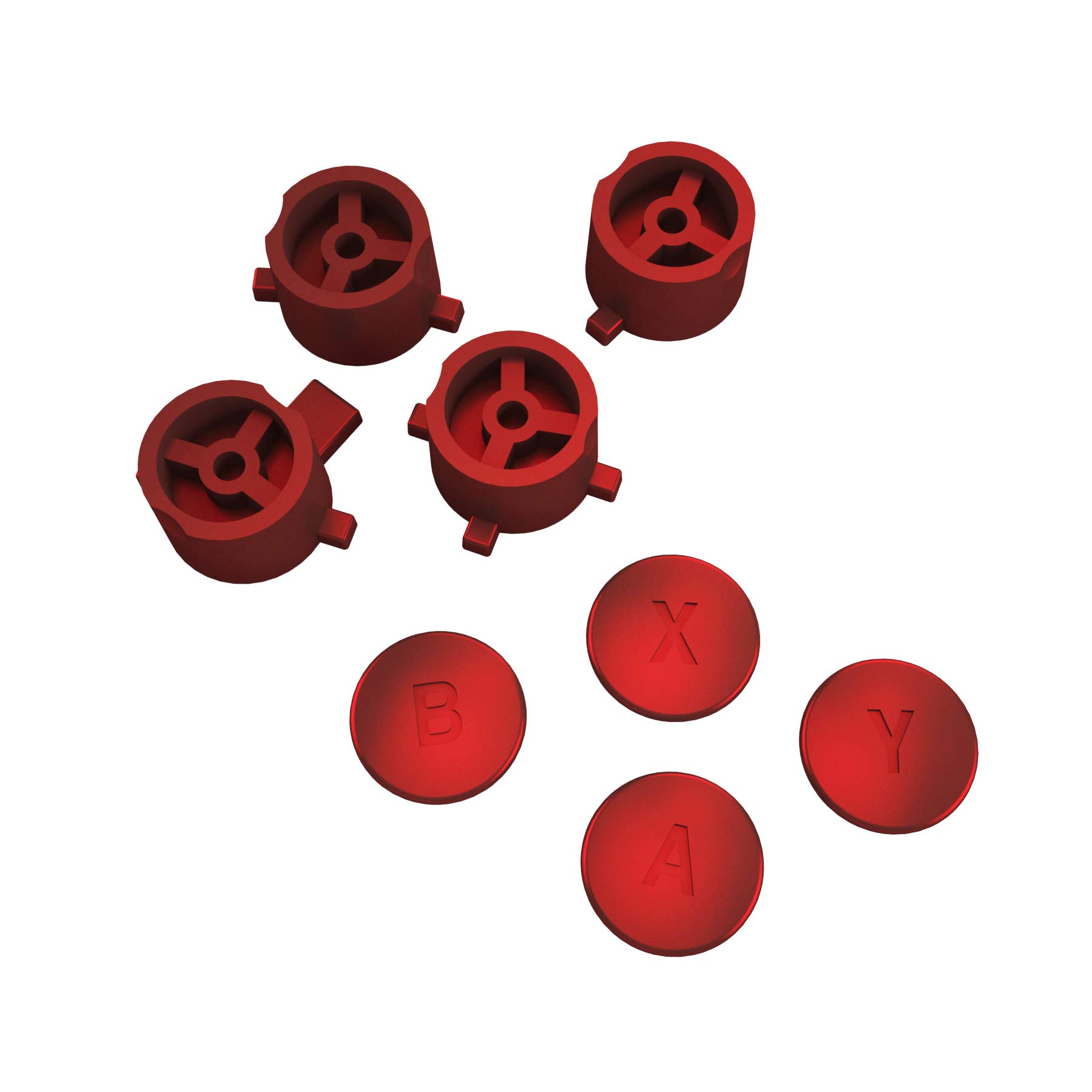 eXtremeRate Scarlet Red Interchangeable ABXY Buttons for Nintendo Switch Pro Controller - DIY Replacement Buttons Kit for NS Pro Controller (Controller Not Included) - Perfect for Gaming Enthusiasts & Custom Mods