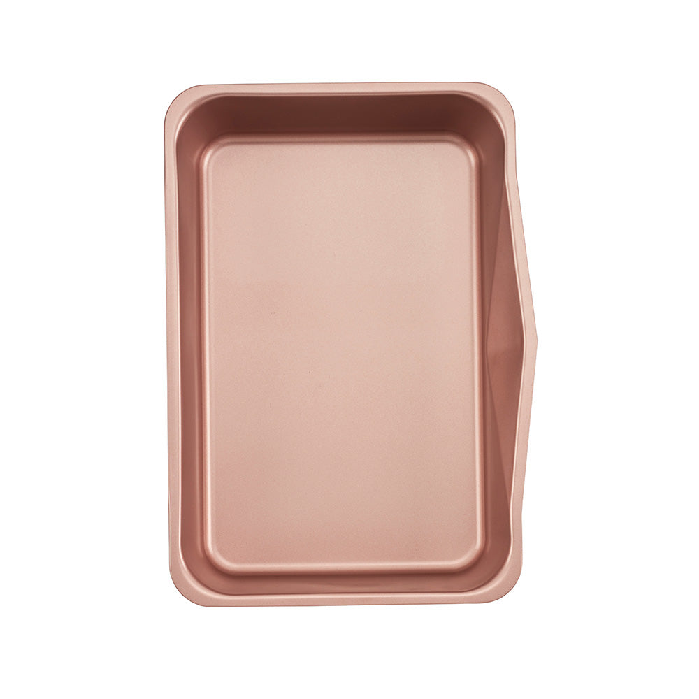 Premium Rose Gold Smart Stack Roasting Pan Set - Nonstick Oven Safe Bakeware for Turkey, Chicken & Vegetables - Perfect for Holiday Dinners, Family Gatherings & Meal Prep