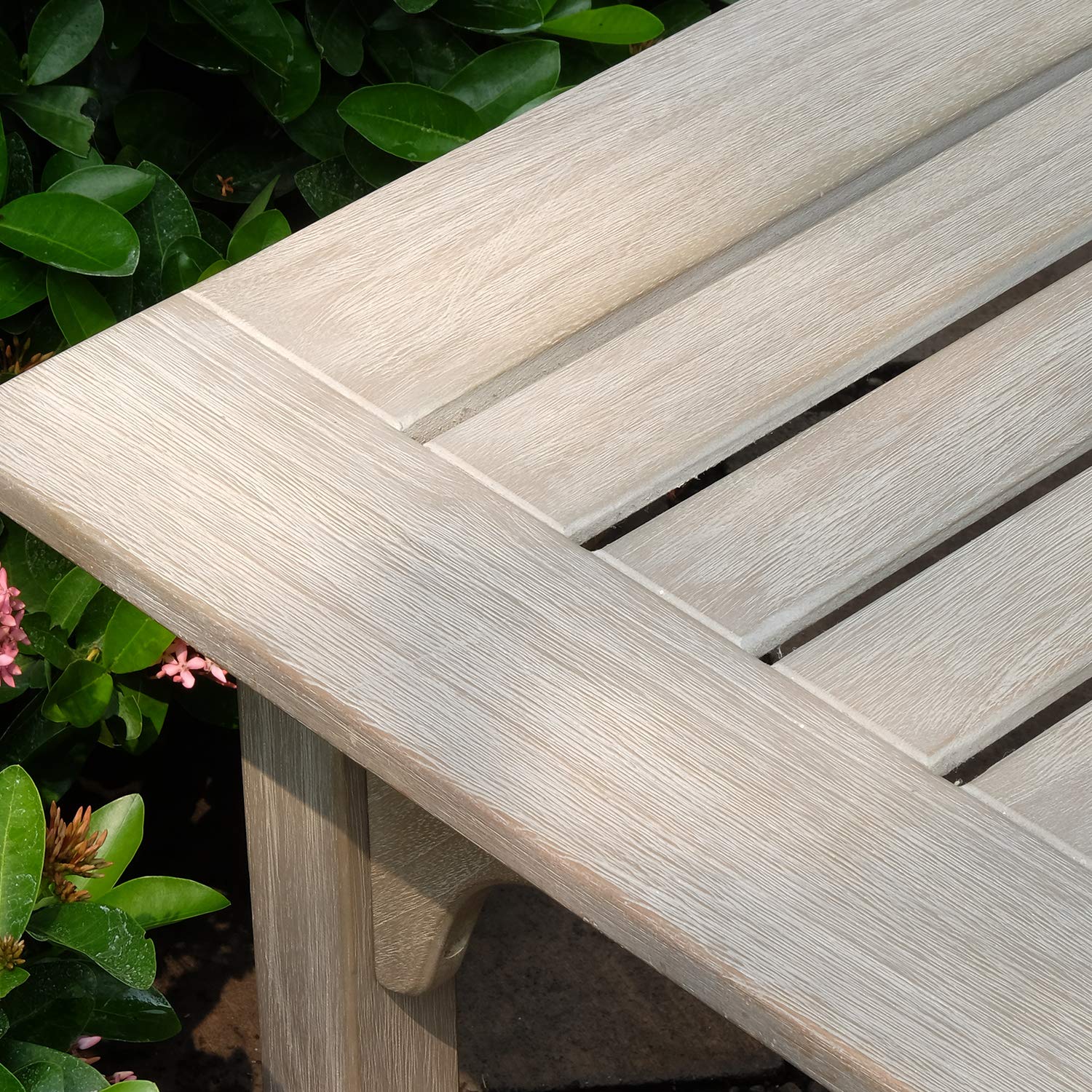 Premium Indonesian Teak Patio Side Table - Cambridge Casual Superior Auburn Finish, Weather-Resistant Outdoor Furniture for Garden, Deck, and Poolside Use