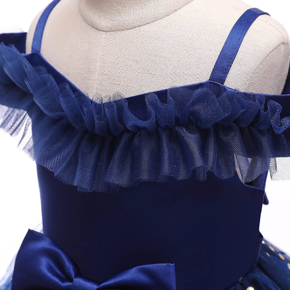 Quenny Girls' Summer Off-Shoulder Princess Dresses with Sequins - Elegant Children's Party & Special Occasion Outfits for Birthday, Wedding, and Photo Shoots