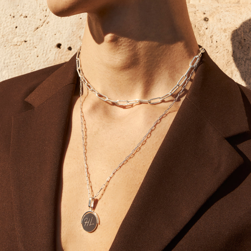 Stylish Silver Boyfriend Paperclip Chain Necklace - Perfect for Layering & Everyday Wear