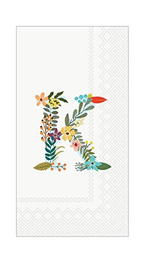 Personalized Monogrammed Hand Towels for Bathroom - Floral Letter K Cotton Towels - 32 Pack - Perfect for Weddings, Bridal Showers & Home Decor