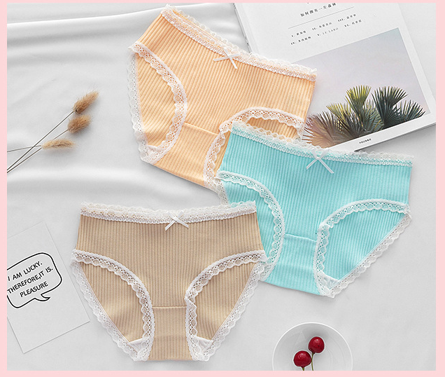 Women's Cotton Underwear Pure Color Comfortable Briefs - Perfect for Everyday Wear & Lounge