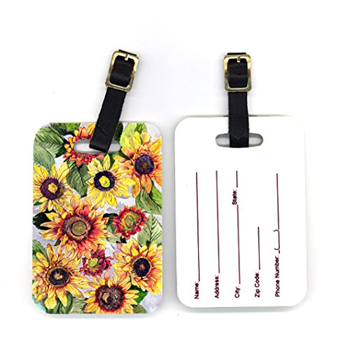 Caroline's Treasures 8766BT Large Multicolor Sunflower Luggage Tags - Perfect for Travel Identification & Suitcase Decoration