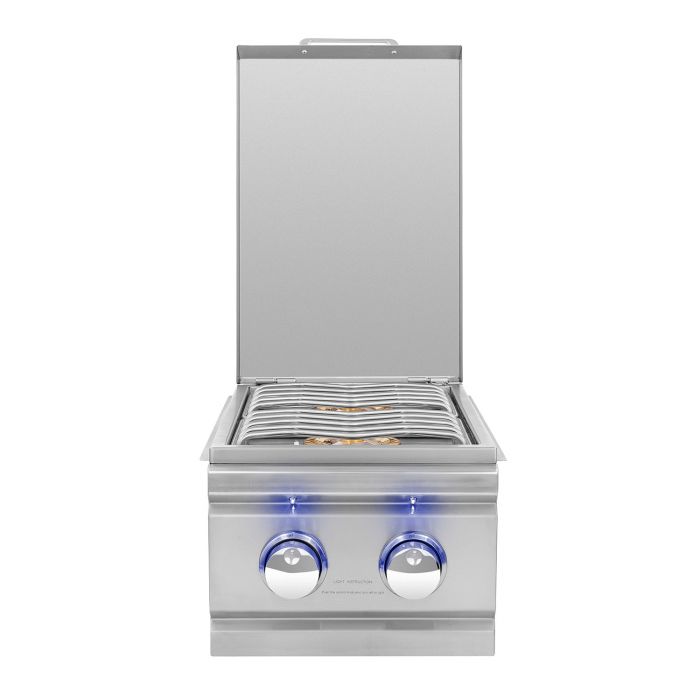Summerset Grills TRLSB2 Double Side Burner with LED Lights - Propane or Natural Gas (TRLSB2 LP/NG) - Perfect for Outdoor Cooking, Backyard BBQs, and Camping Trips