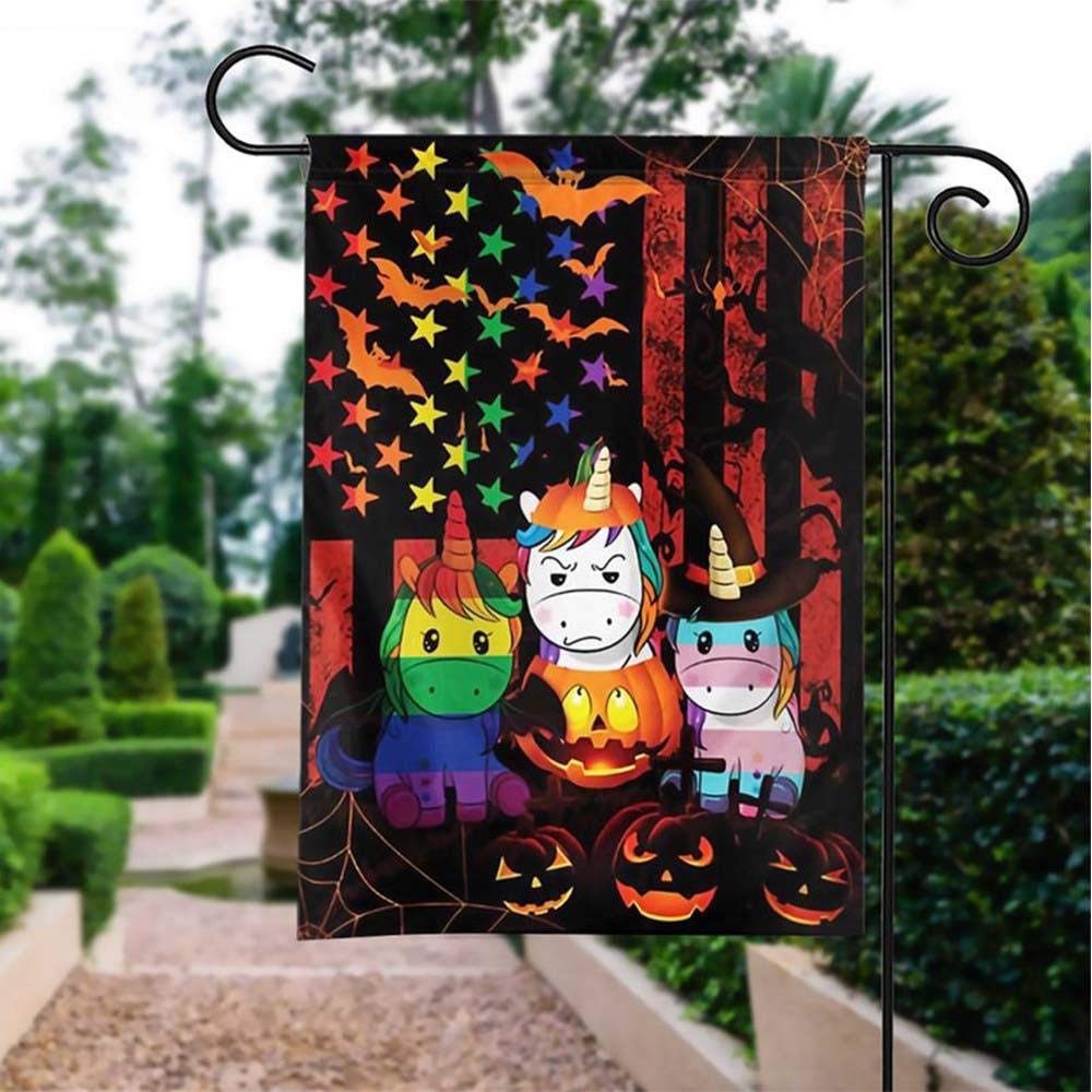 LGBT Unicorn Pride Rainbow Garden Flag - 12x18in Outdoor Home Decor for Halloween, Yard & Patio - Perfect Gift for LGBTQ+ Support & Celebrations