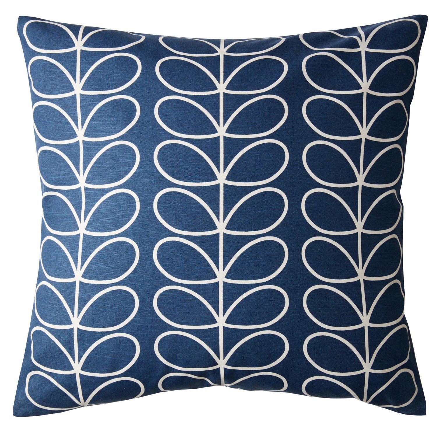 Orla Kiely Small Linear Stem Cushion - Stylish Home Decor Throw Pillow for Sofa, Bed & Nursery - Whale Print Design