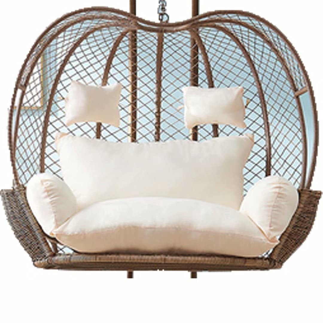**CFMZ Waterproof Double Papasan Chair Cushion with Pillow – Thick Hanging Swing Seat Cushion for Garden, Patio & Hammock – Replacement for Egg Chair (White) – Perfect for Outdoor Relaxation & Lounging**
