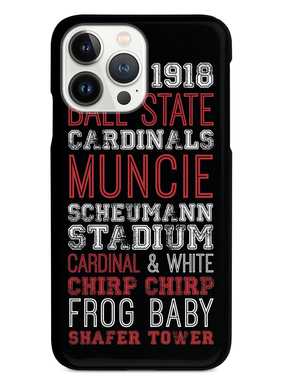 3D Textured iPhone 15 Pro Max Case with Rubber Bumper - Protective Cover for Apple iPhone 15 Pro Max - Ball State University Subway Art Design - Black - Perfect for School, Travel & Everyday Protection