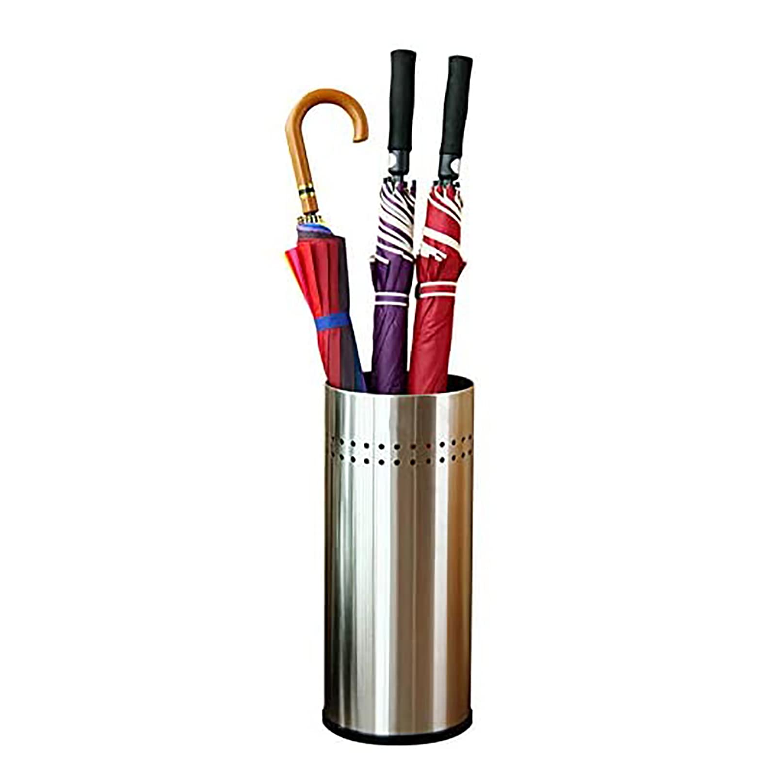 Stainless Steel Umbrella Stand Holder - Free Standing Indoor/Outdoor Umbrella Rack with Storage Bucket for Umbrellas & Walking Canes - Perfect for Entryway, Porch, Restaurant and Office Organization
