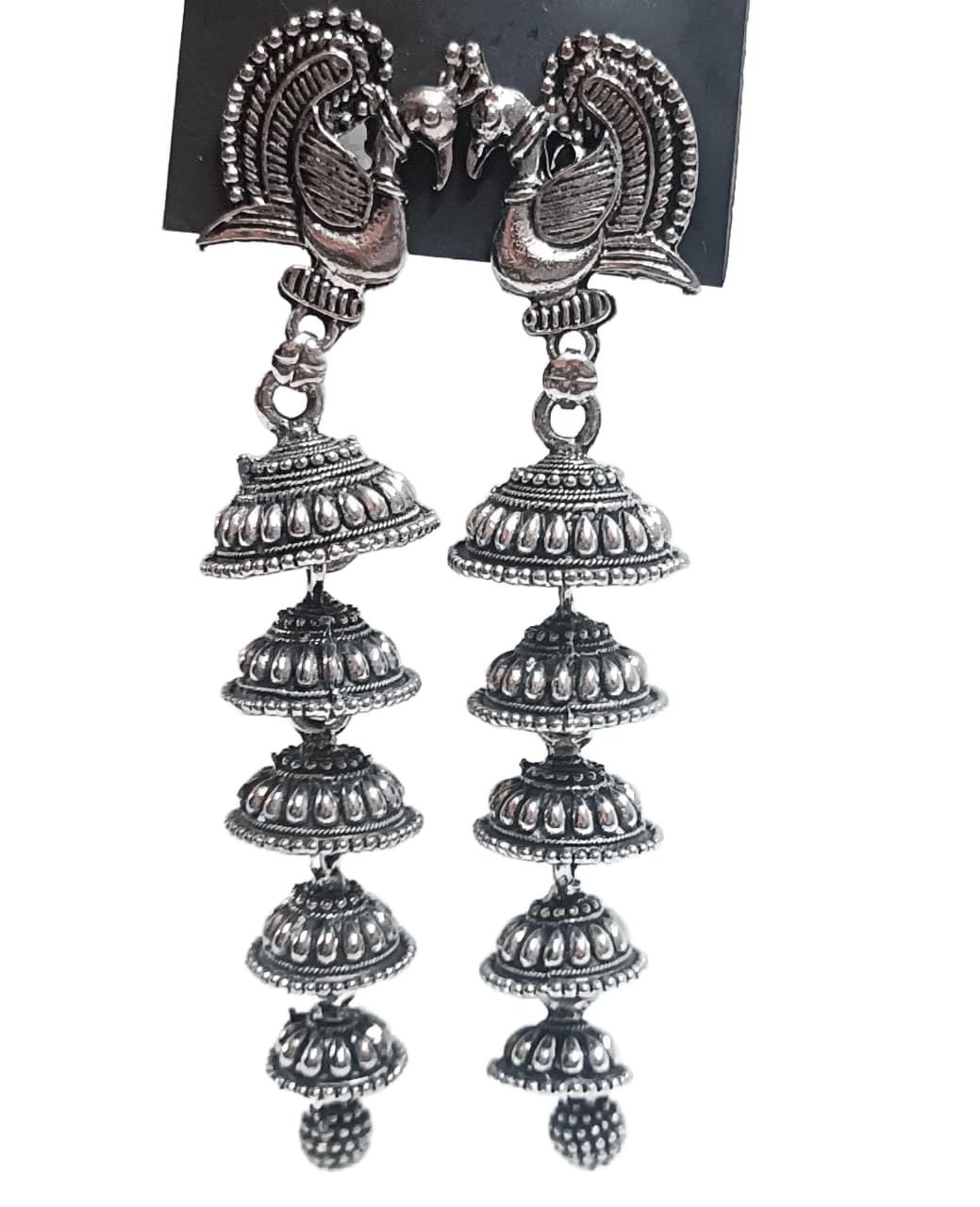 Elegant Silver Oxidized Long Earrings for Women & Girls – Perfect for Parties, Weddings & Everyday Wear