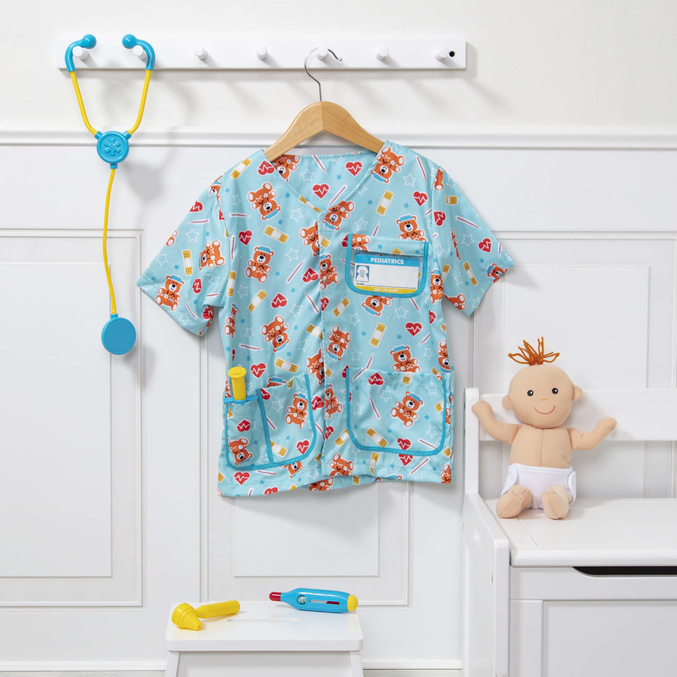 Kids Nurse Role Play Costume Set - Professional Medical Dress Up Outfit for Children's Pretend Play, Halloween & Career Day