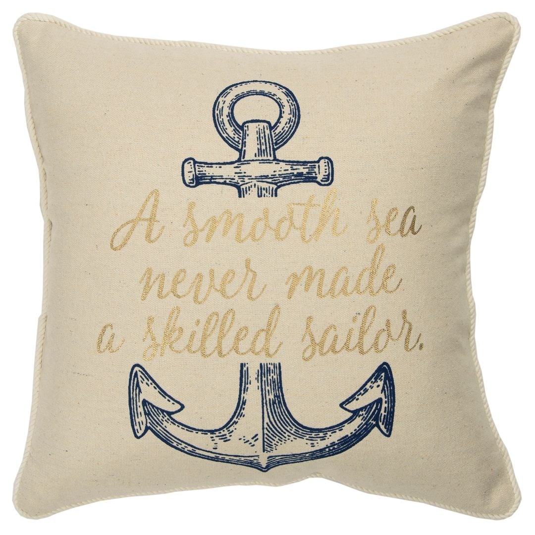Calming Ocean Waves Decorative Throw Pillow - Inspirational Coastal Home Decor for Living Room, Bedroom & Sofa
