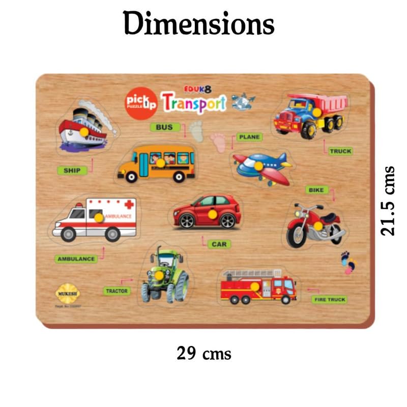 Wooden Pickup Truck Puzzle - Educational STEM Learning Toy for Kids Ages 3-8 | Montessori Transportation Vehicle Game for Toddlers | Perfect for Birthday Gifts & Classroom Activities